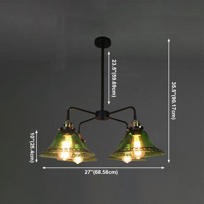 Lampadino in vetro verde chiaro vintage Lampone in vetro verde chiaro per sala da pranzo