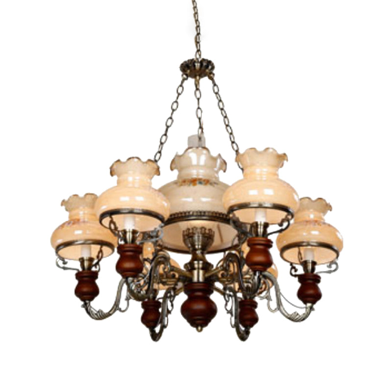 Lámpara de queroseno de vidrio lámpara de suspensión de techo de restaurante estilo náutico