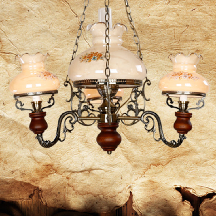 Lámpara de queroseno de vidrio lámpara de suspensión de techo de restaurante estilo náutico