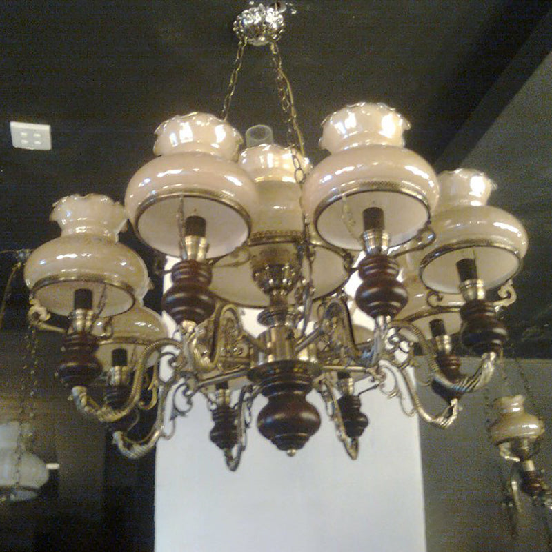 Lámpara de queroseno de vidrio lámpara de suspensión de techo de restaurante estilo náutico