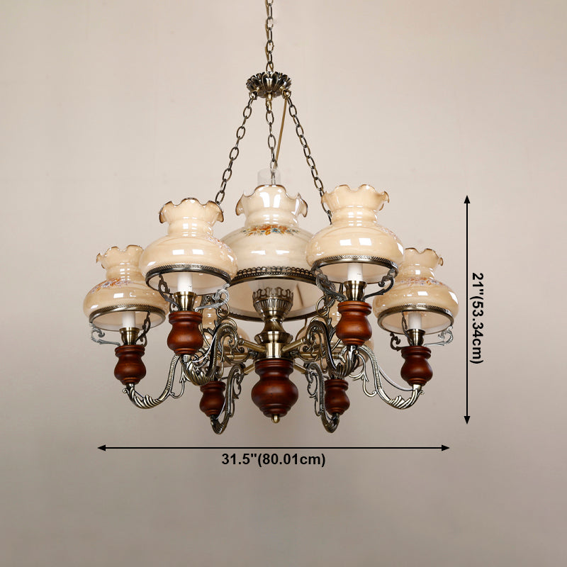 Lámpara de queroseno de vidrio lámpara de suspensión de techo de restaurante estilo náutico