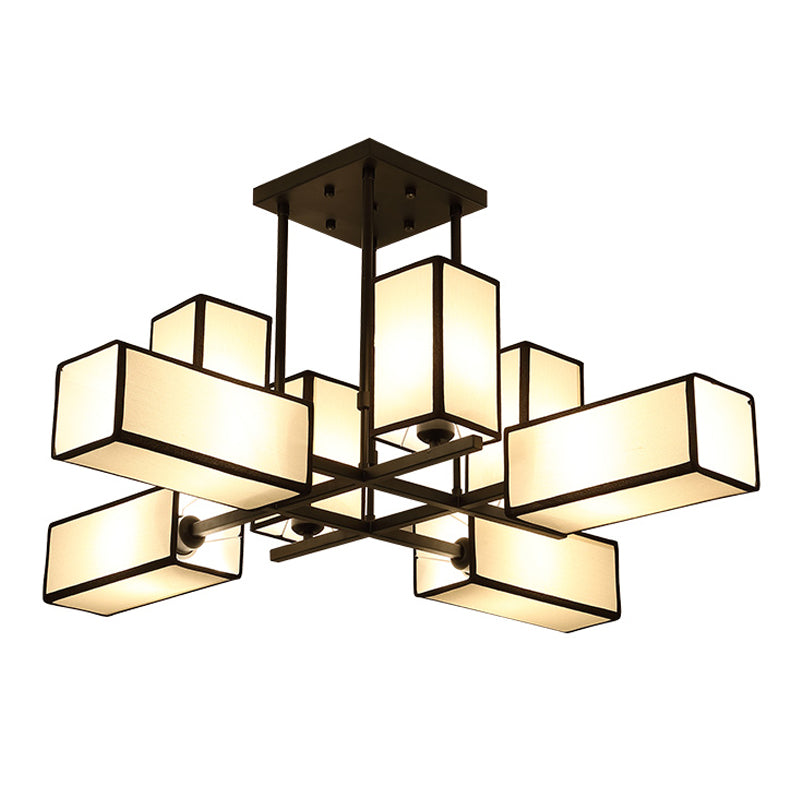 Éclair de lustre en tissu de lampe suspendue minimaliste pour le salon