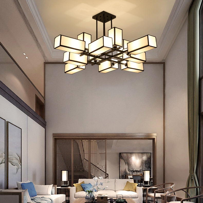 Minimalist Sputnik Hanging Lamp Fabric Chandelier Lighting for Living Room