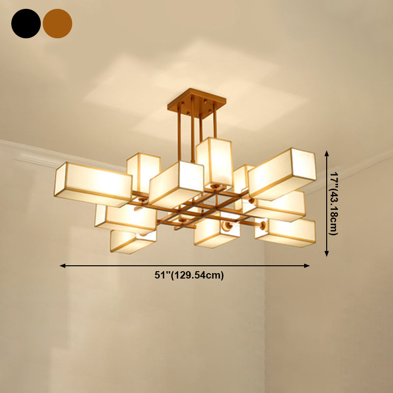 Minimalist Sputnik Hanging Lamp Fabric Chandelier Lighting for Living Room