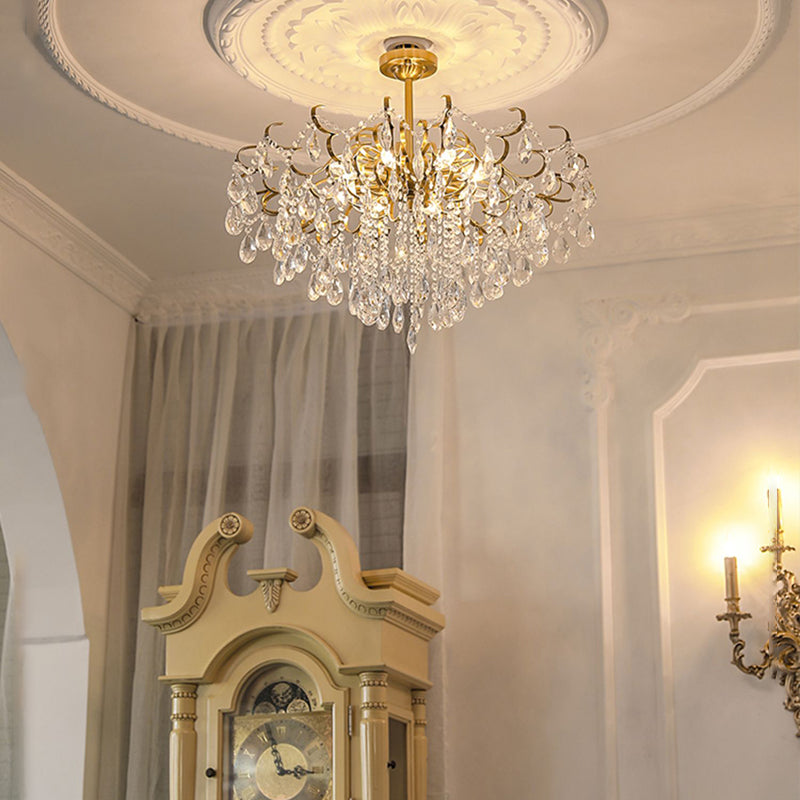 Traditional Crystal Chandelier Multi-Lights Bedroom Pendant Lamp (Without Hanging Chains)