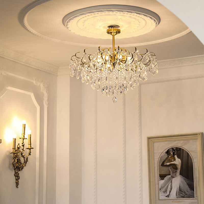Traditional Crystal Chandelier Multi-Lights Bedroom Pendant Lamp (Without Hanging Chains)
