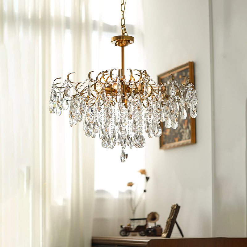 Traditional Crystal Chandelier Multi-Lights Bedroom Pendant Lamp (Without Hanging Chains)