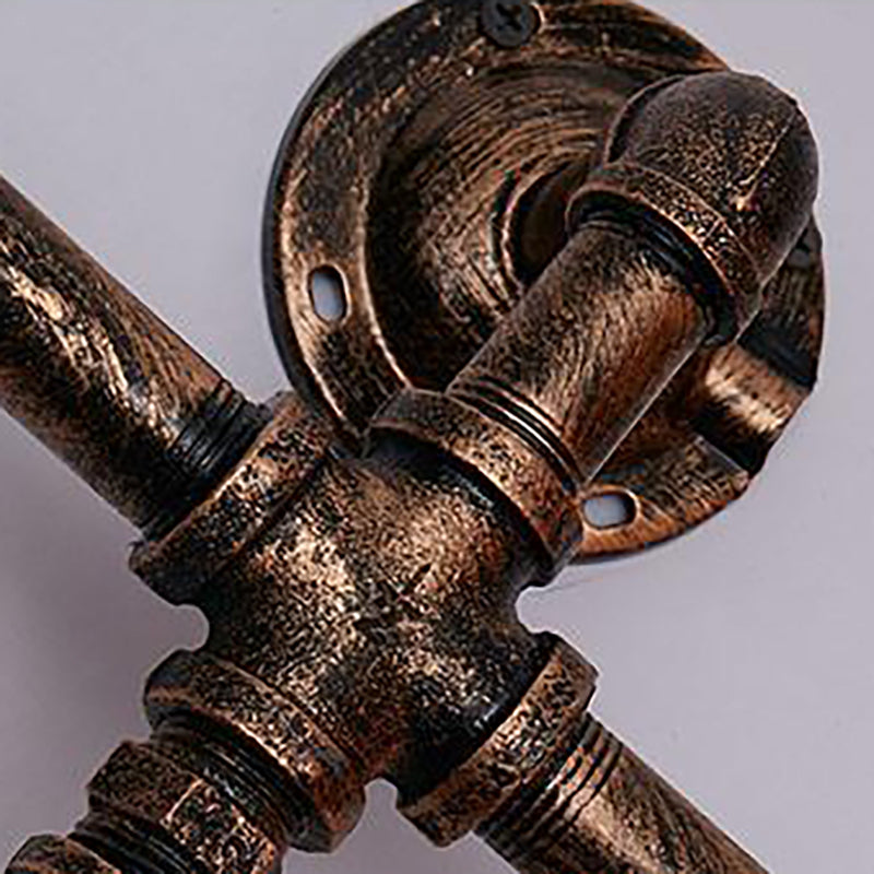 Lámpara de pared de tubería de agua de metal 5 cabezas de estilo industrial montado en la pared Luz de la pared