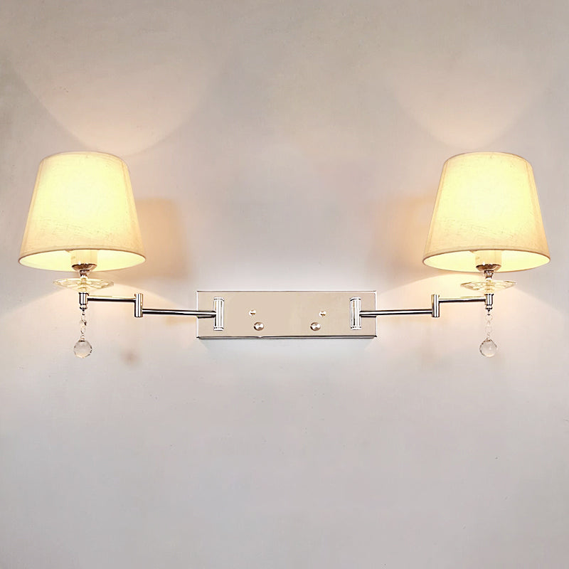 Modern Adjustable Wall Sconce Two Head Metal Wall Mounted Light Fixture for Living Room