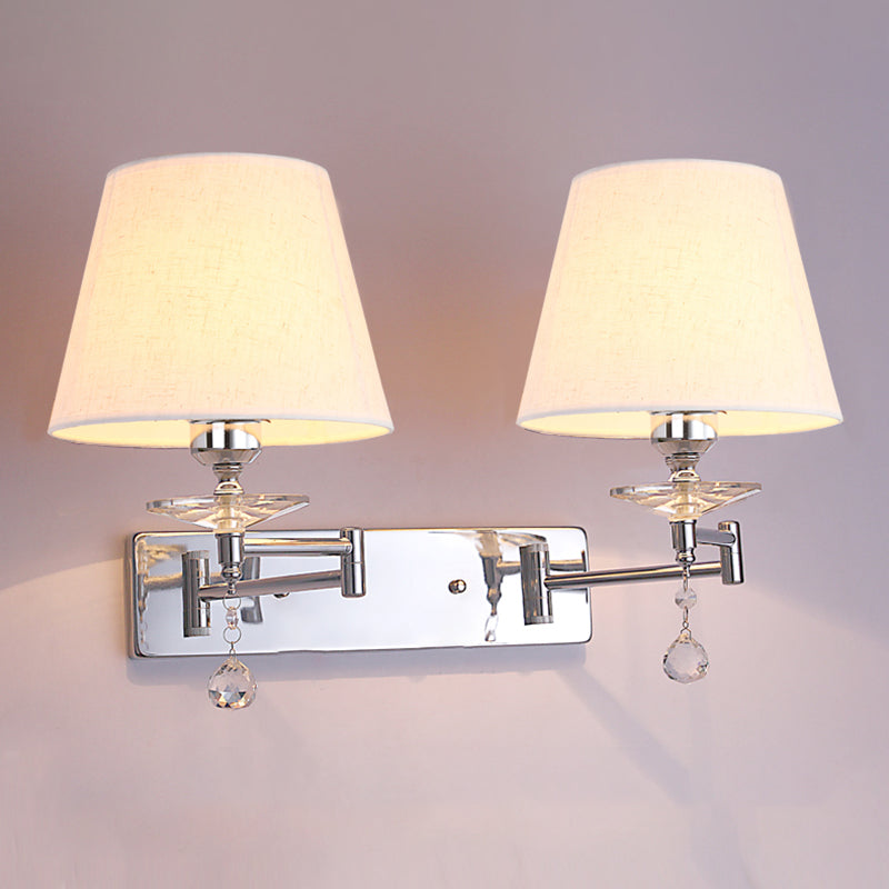 Modern Adjustable Wall Sconce Two Head Metal Wall Mounted Light Fixture for Living Room