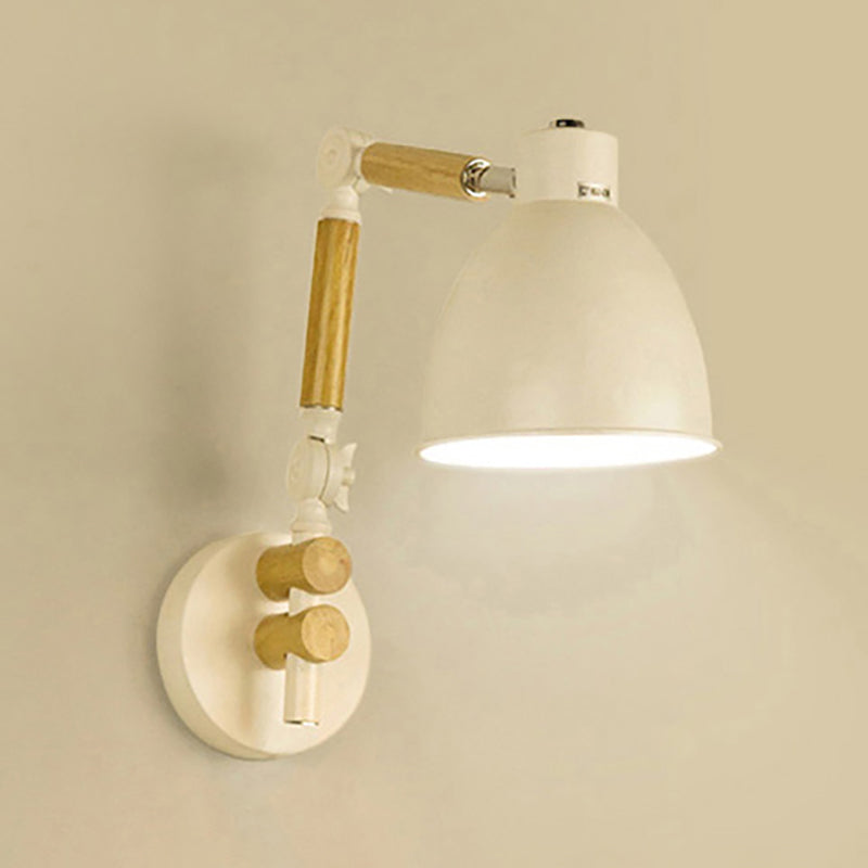 Sala de estar una cabeza una pared de pared de metal y madera de pared ajustable de pared lámpara de luz de pared