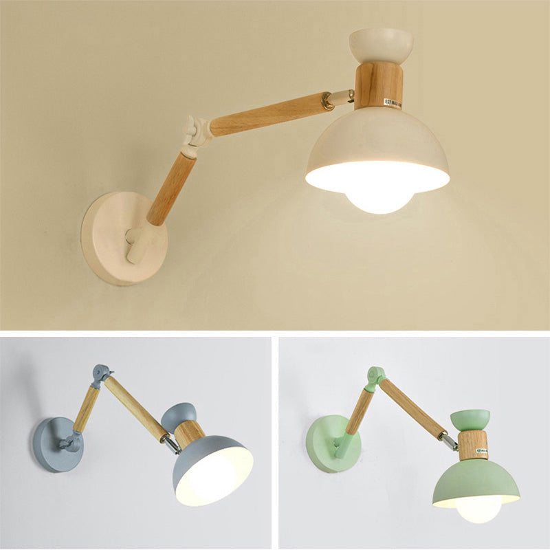 Sala de estar una cabeza una pared de pared de metal y madera de pared ajustable de pared lámpara de luz de pared