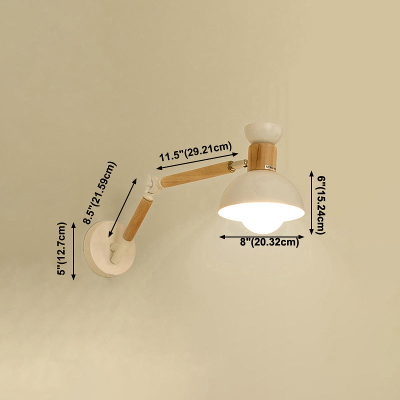 Sala de estar una cabeza una pared de pared de metal y madera de pared ajustable de pared lámpara de luz de pared