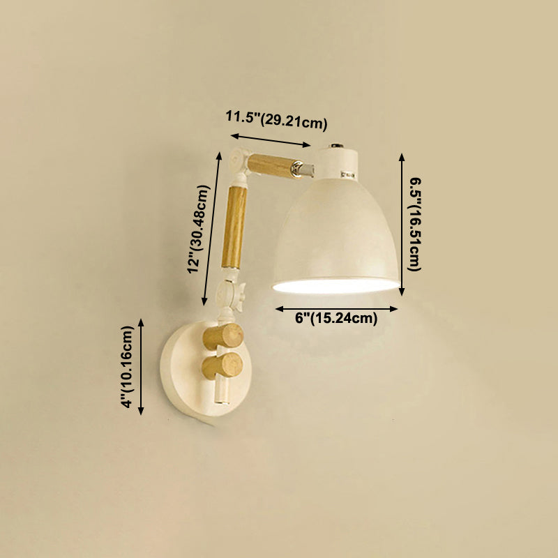 Sala de estar una cabeza una pared de pared de metal y madera de pared ajustable de pared lámpara de luz de pared