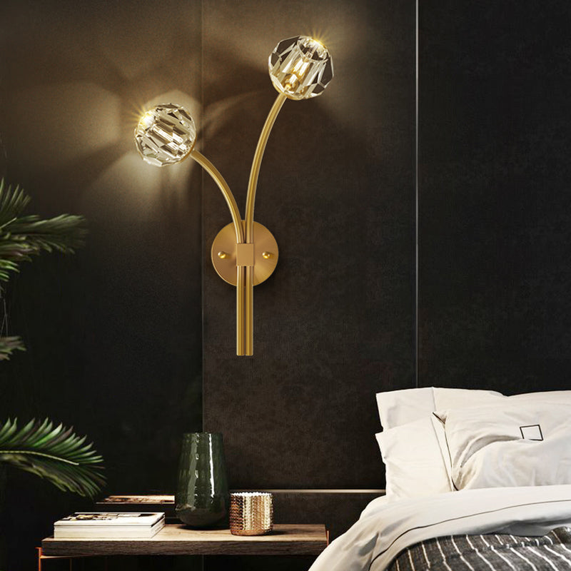 Lámpara de pared de la sala de estar de la sala del aplastador de cristal posmoderna