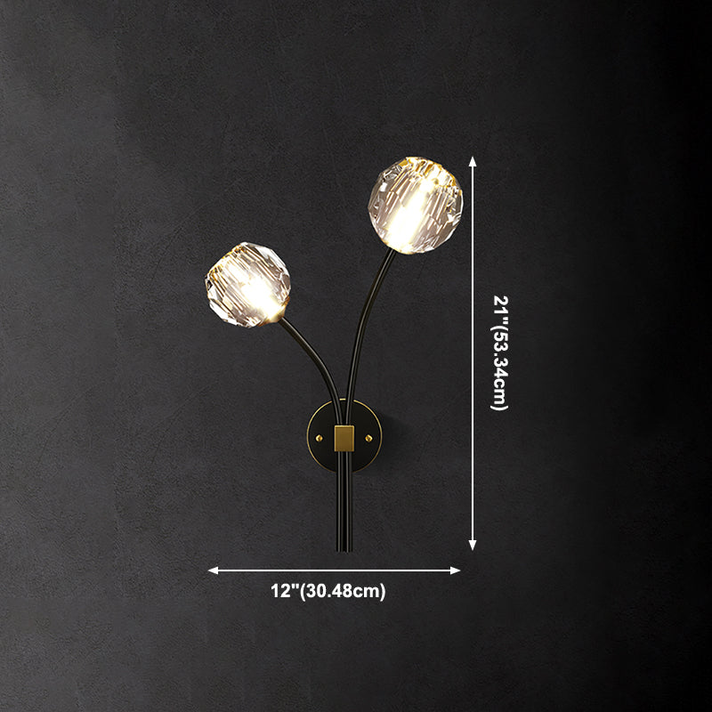 Lámpara de pared de la sala de estar de la sala del aplastador de cristal posmoderna