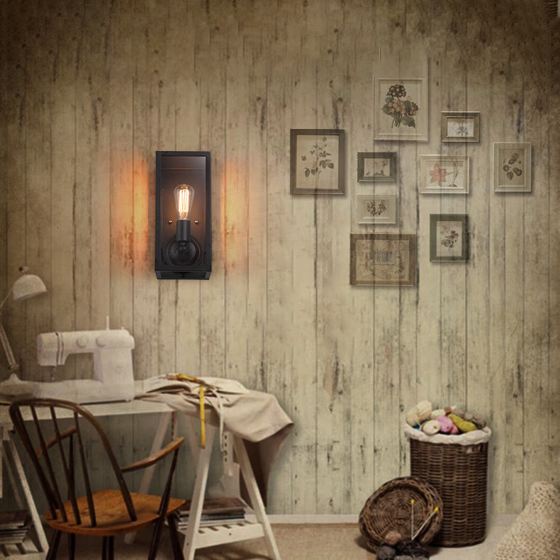 Apparecchiatura di applique da parete industriale con tonalità di vetro per soggiorno camera da letto