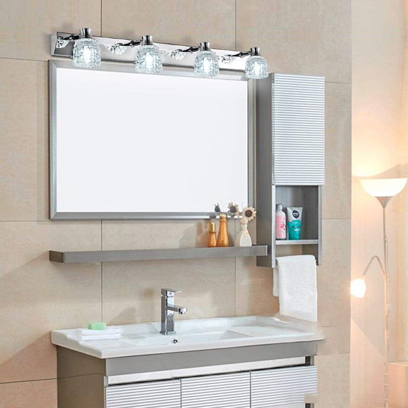Makeup Mirror Light Style moderne simple Aménagement de lampe miroir en acier inoxydable pour salle de bain