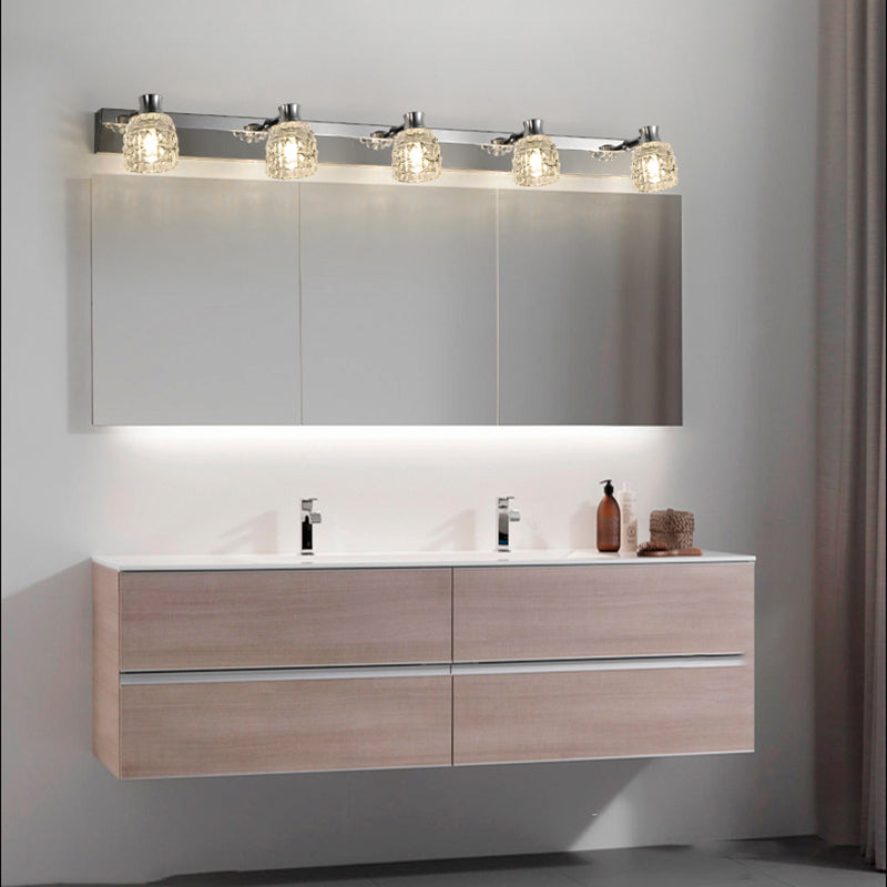 Makeup Mirror Light Style moderne simple Aménagement de lampe miroir en acier inoxydable pour salle de bain