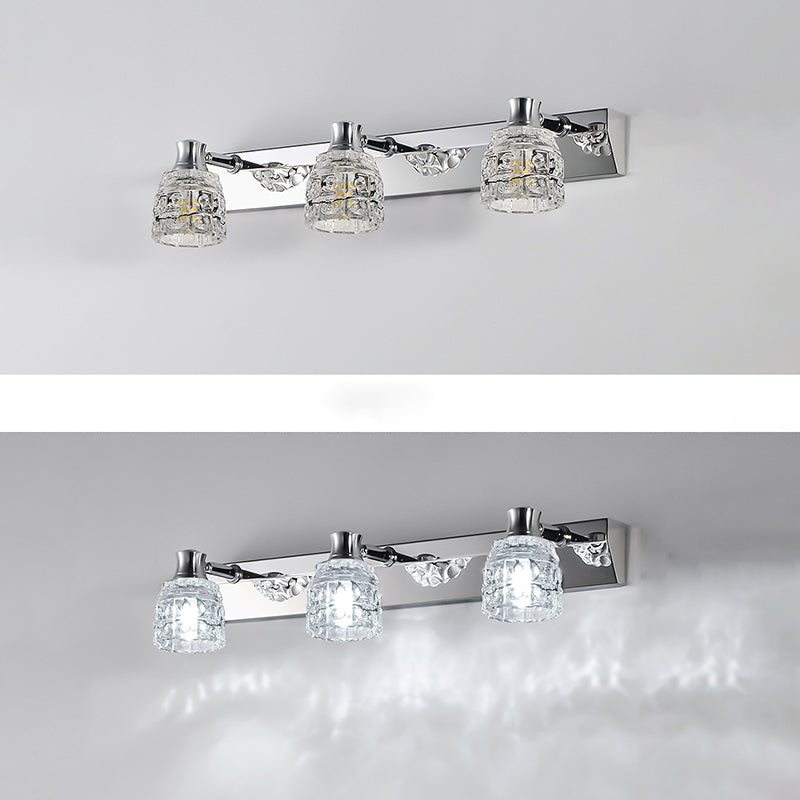 Makeup Mirror Light Modern Style Simple Stainless Steel Mirror Lamp Fixture for Bathroom