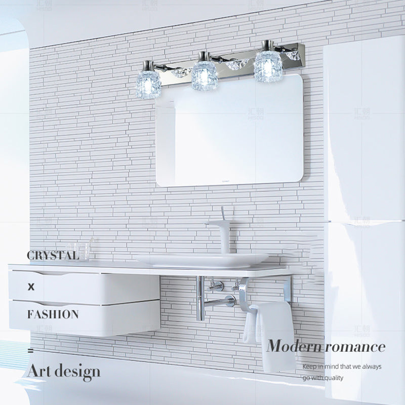 Makeup Mirror Light Modern Style Simple Stainless Steel Mirror Lamp Fixture for Bathroom