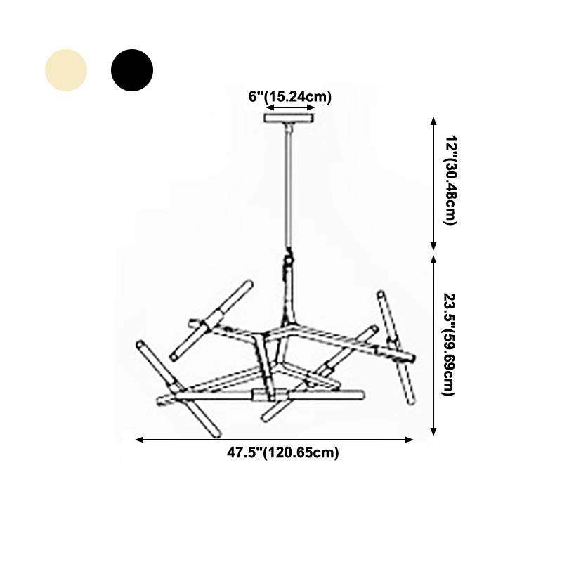 Radiation Chandelier Light Fixtures Modern Multi-Head Suspension Pendant Lamps for Living Room