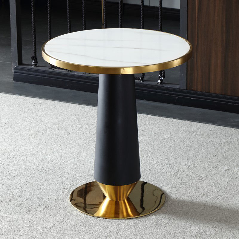 Metal Traditional Luxury Round Table Marble Top Indoor Table with Pedestal