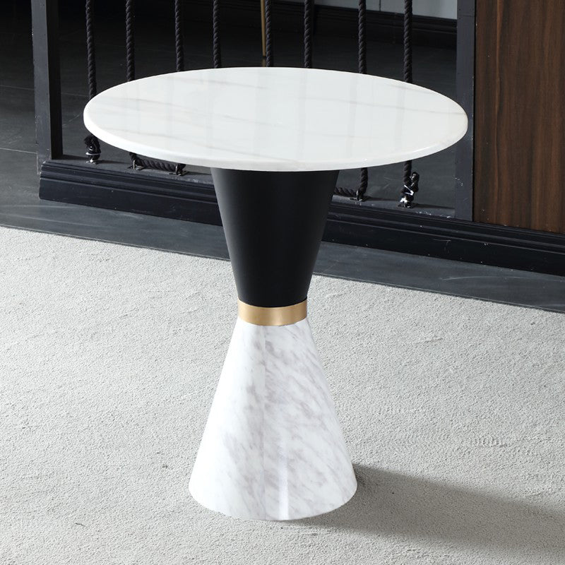Metal Traditional Luxury Round Table Marble Top Indoor Table with Pedestal