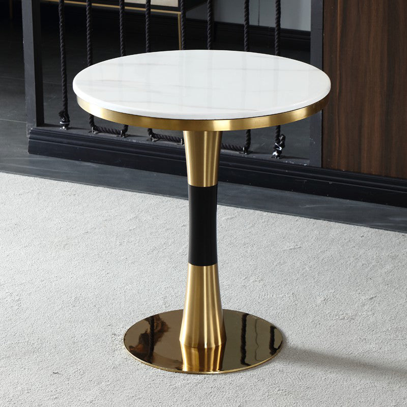 Metal Traditional Luxury Round Table Marble Top Indoor Table with Pedestal