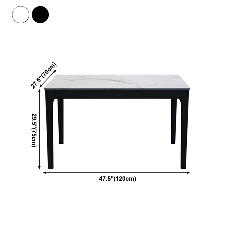 Mesa de comedor bicolor de piedra sinterizada Mesa de comedor Mid-Century de 4 patas