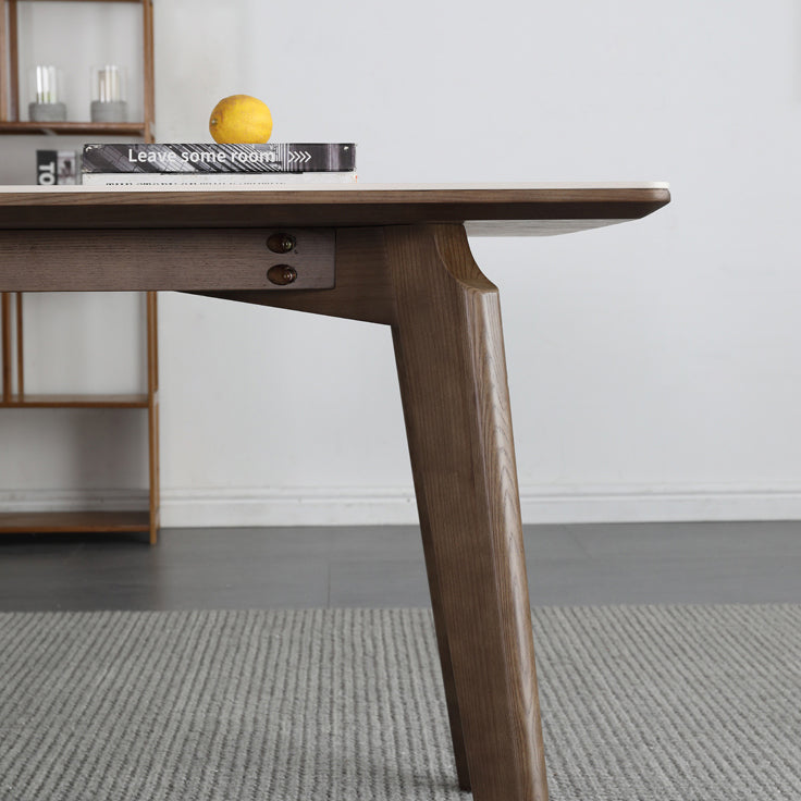 Mesa de comedor estándar blanca de mediados de siglo Mesa de comedor rectangular de piedra sinterizada para cocina