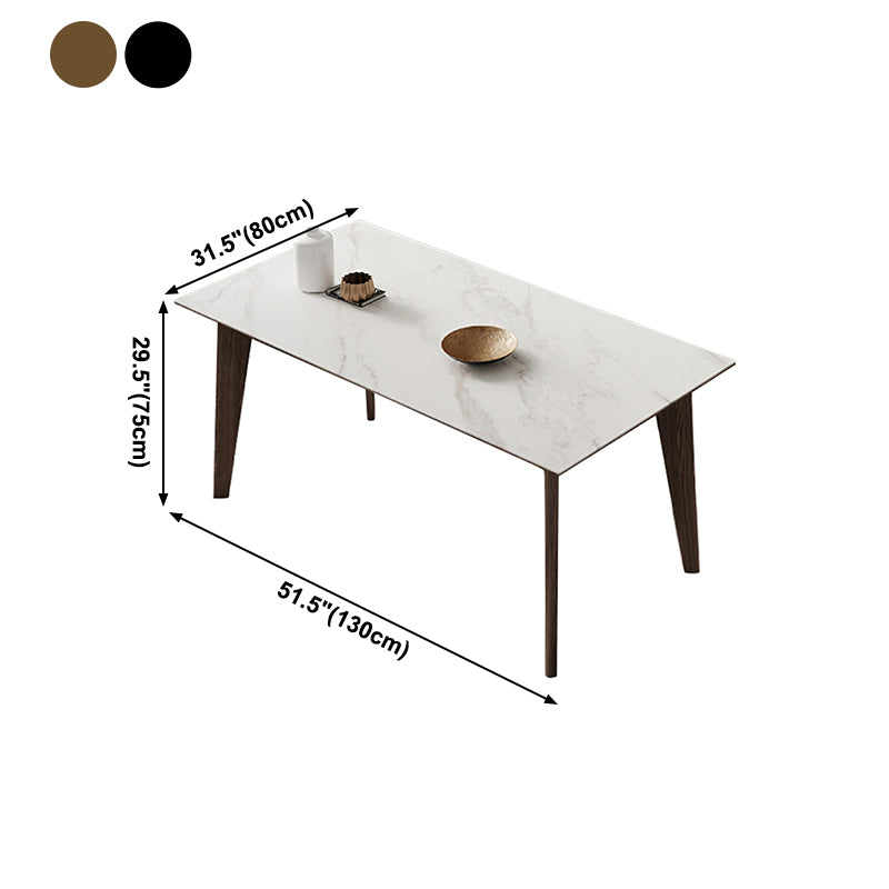 Midden-eeuwse rechthoekige vorm tafel gesinterde stenen eettafel voor keuken