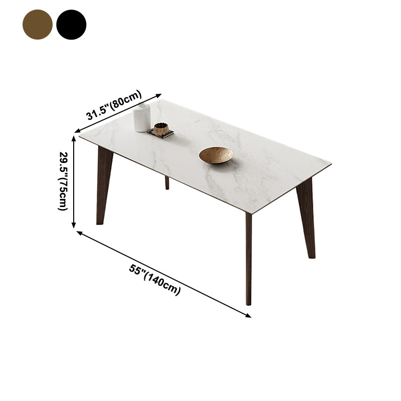 Midden-eeuwse rechthoekige vorm tafel gesinterde stenen eettafel voor keuken