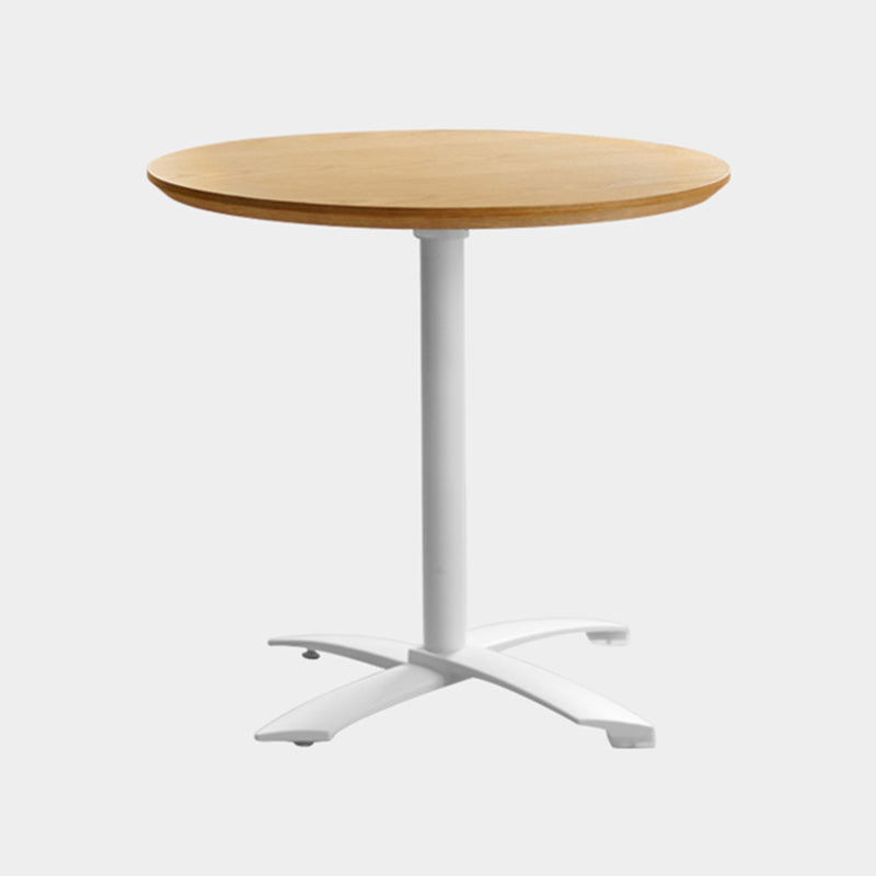 Metal Contemporary Round Dining Table Wood Top Dining Table with Pedestal Base