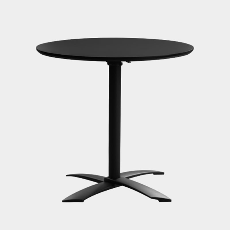 Metal Contemporary Round Dining Table Wood Top Dining Table with Pedestal Base