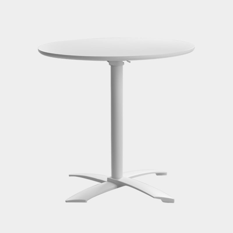 Metal Contemporary Round Dining Table Wood Top Dining Table with Pedestal Base
