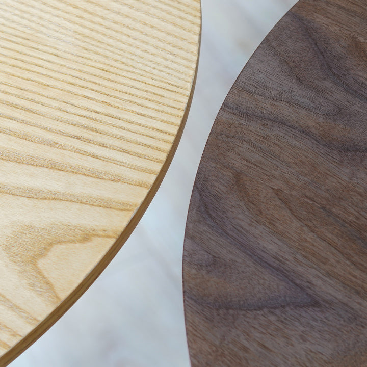 Metal Contemporary Round Dining Table Wood Top Dining Table with Pedestal Base