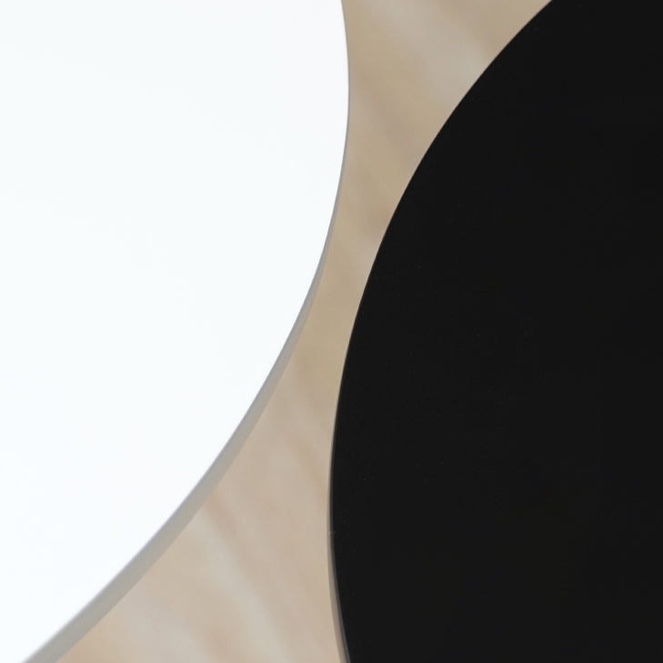 Metal Contemporary Round Dining Table Wood Top Dining Table with Pedestal Base