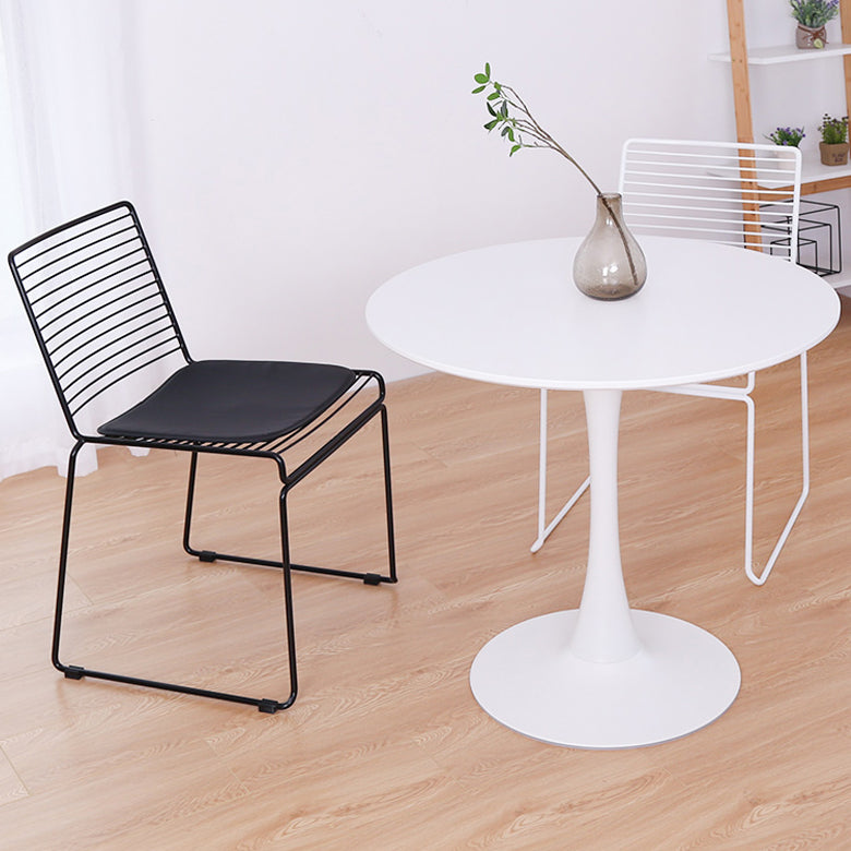 Metal Contemporary Round Dining Table Tulip Base Table for Dining Room and Kitchen