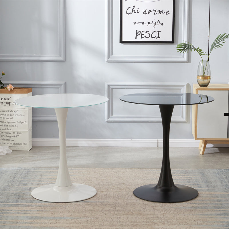 Metal Contemporary Round Dining Table Tulip Base Table for Dining Room and Kitchen