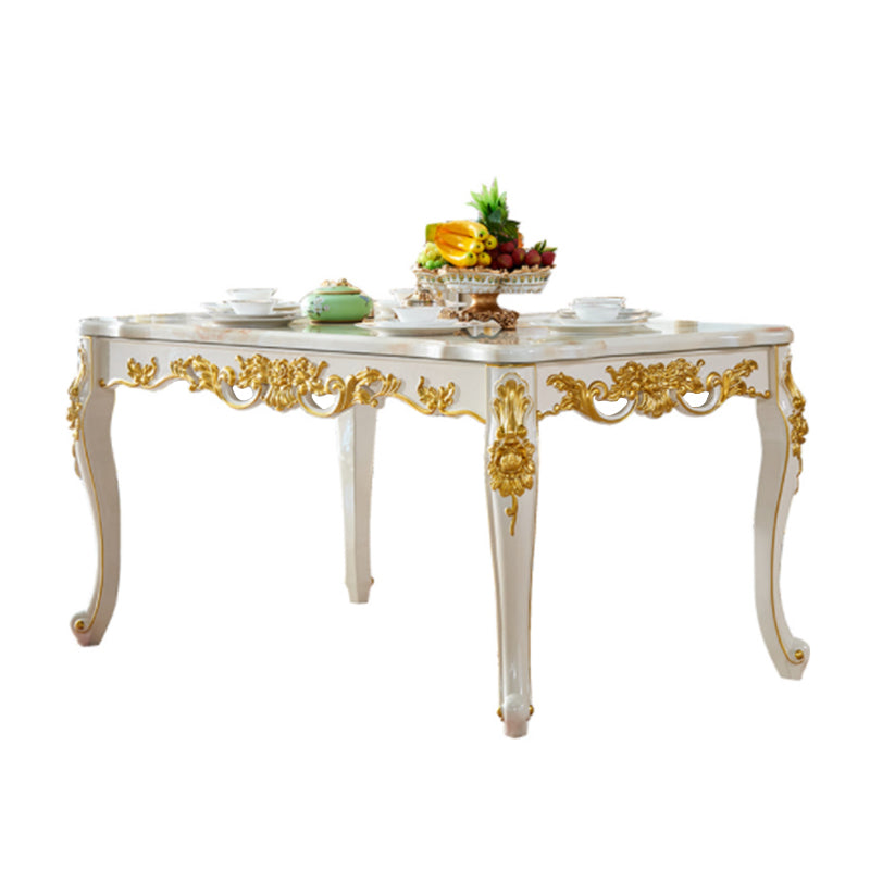 Mesa de mármol rectangular con base de 4 patas resistente a arañazos de estilo de lujo para el hogar