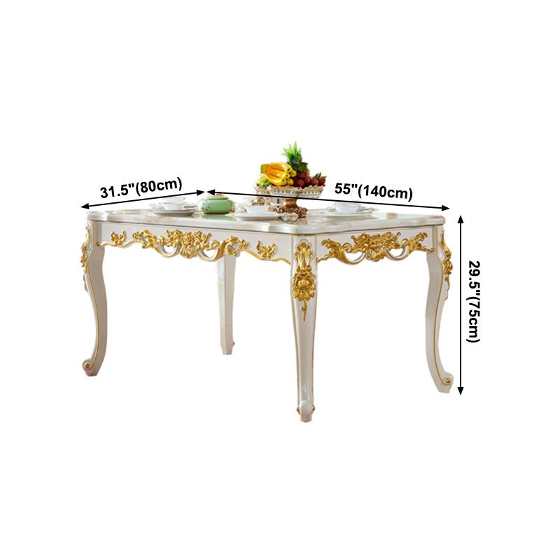 Mesa de mármol rectangular con base de 4 patas resistente a arañazos de estilo de lujo para el hogar