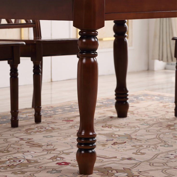Modern Solid Wood Extendable Table Standard Brown Dining Table for Kitchen