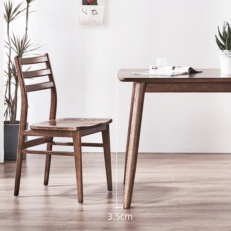 Mid-Century Modern Dining Table Brown Rectangle Solid Wood Dining Table