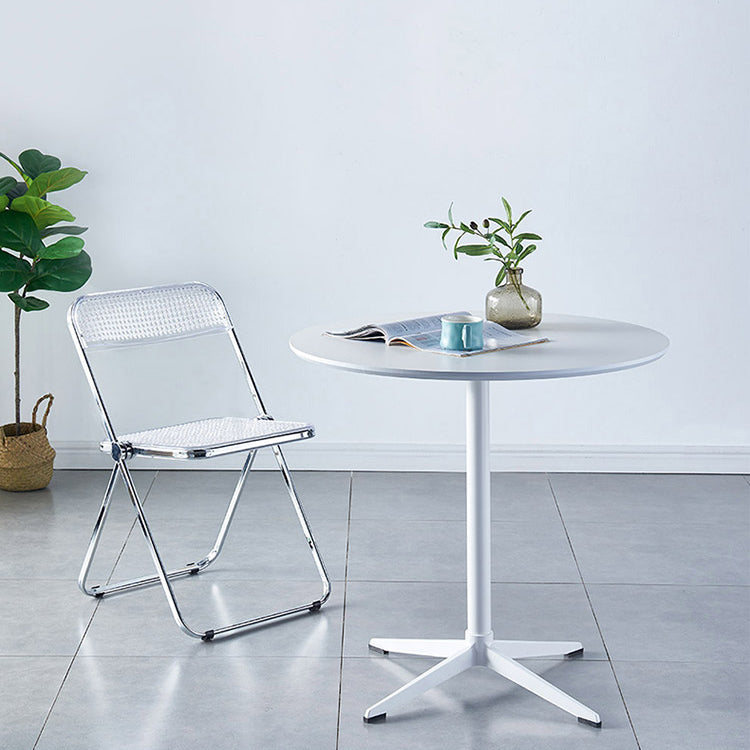 Mesa de comedor redonda contemporánea de metal mesa de madera para comedor y cocina