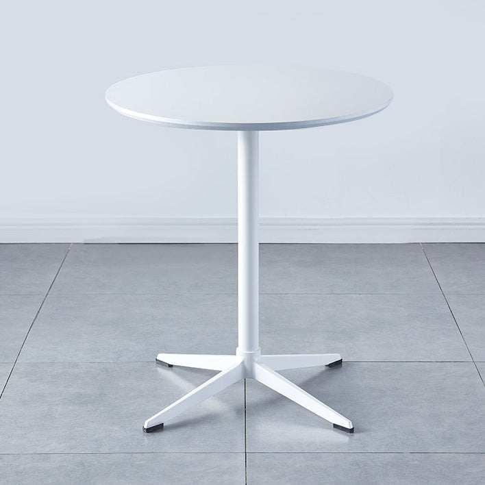 Mesa de comedor redonda contemporánea de metal mesa de madera para comedor y cocina