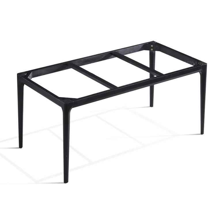 Mesa de comedor de mediados de siglo de rectángulo Tono blanco con piedra sinterizada