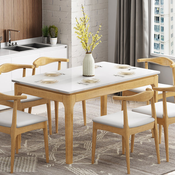 4-foot Stone Furniture Midcentury Style Rectangle Dining Table for Indoor