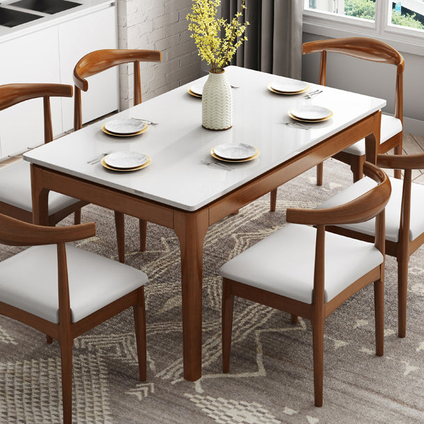 4-foot Stone Furniture Midcentury Style Rectangle Dining Table for Indoor