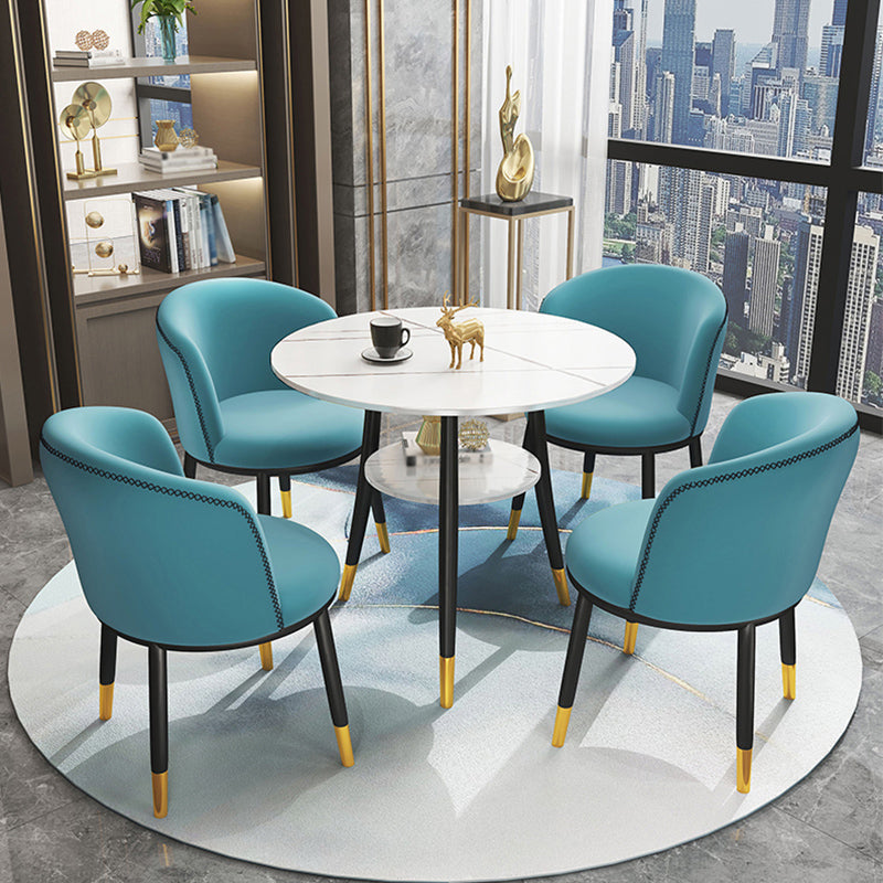 Stone Dining Table Traditional Luxury Round Dining Site Table with Tripod Base